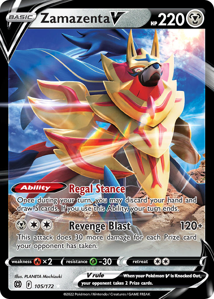 Zamazenta V 105/172 - POKEMON SWORD & SHIELD: BRILLIANT STARS