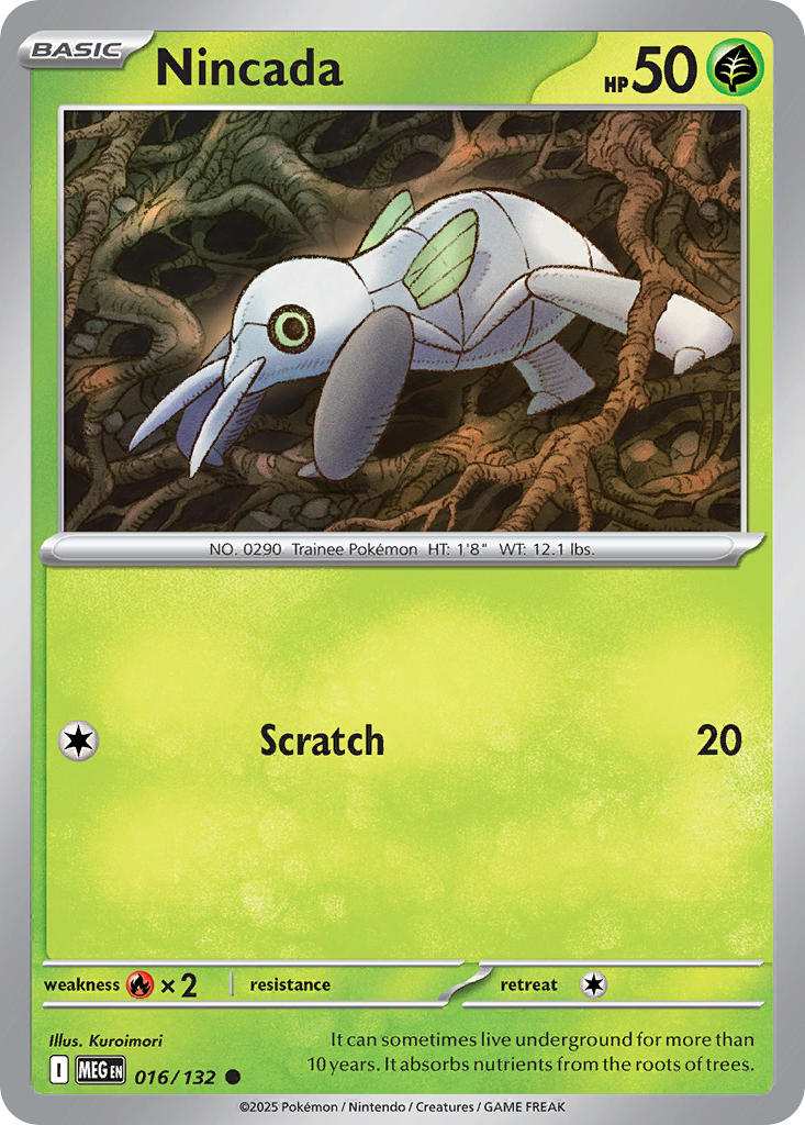 016/132 Nincada - MEGA EVOLUTION: BASE SET - Pokemon Single Card