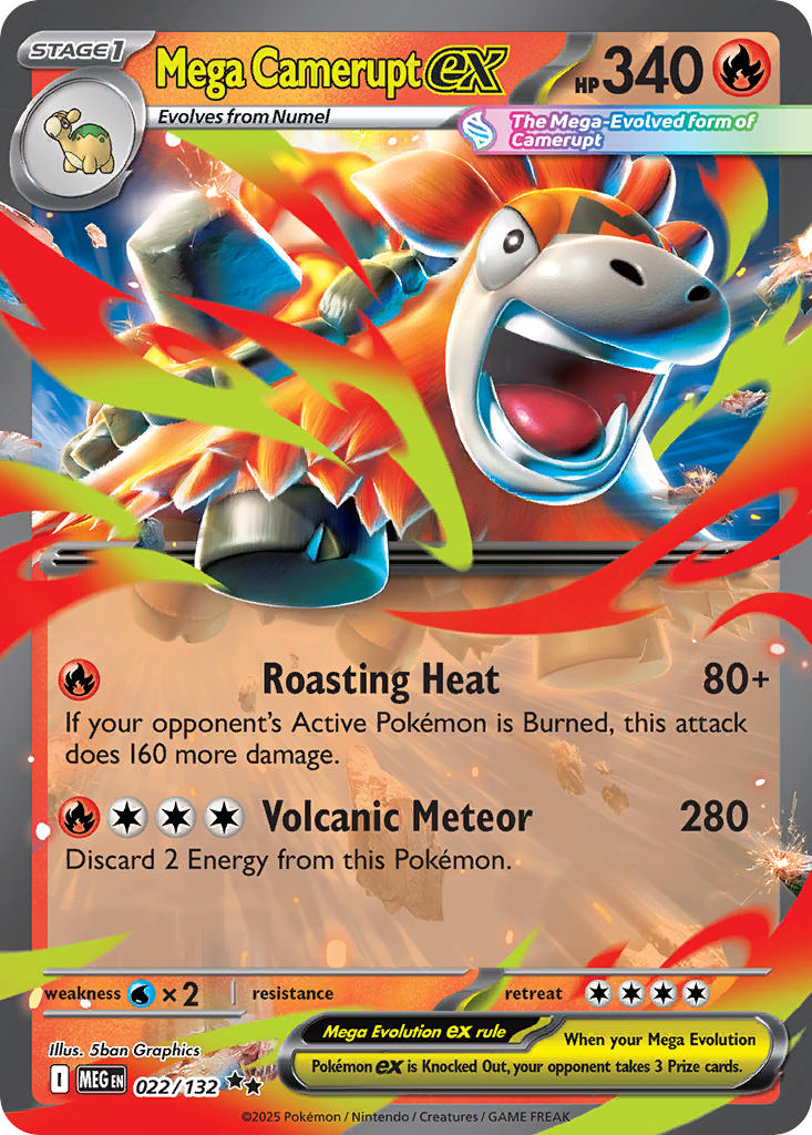 022/132 Mega Camerupt ex - MEGA EVOLUTION: BASE SET - Pokemon Single Card