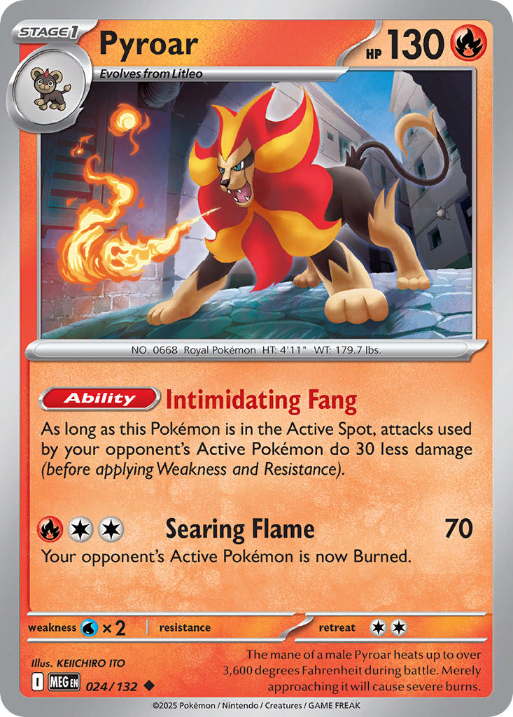024/132 Pyroar - MEGA EVOLUTION: BASE SET - Pokemon Single Card