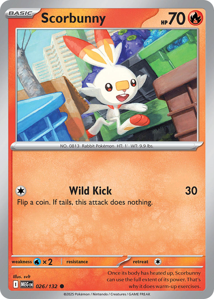 026/132 Scorbunny - MEGA EVOLUTION: BASE SET - Pokemon Single Card