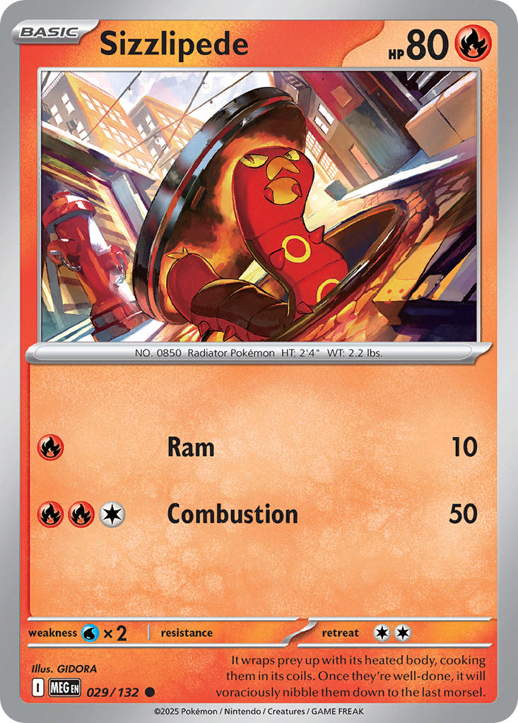 029/132 Sizzlipede - MEGA EVOLUTION: BASE SET - Pokemon Single Card