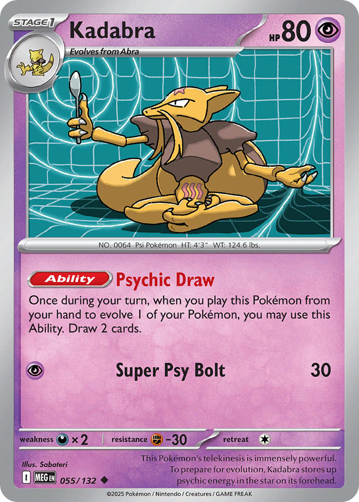 055/132 Kadabra - MEGA EVOLUTION: BASE SET - Pokemon Single Card