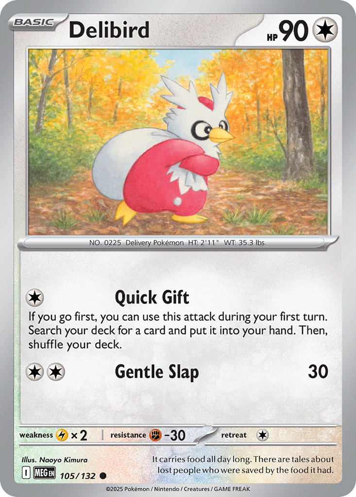 105/132 Delibird - MEGA EVOLUTION: BASE SET - Pokemon Single Card