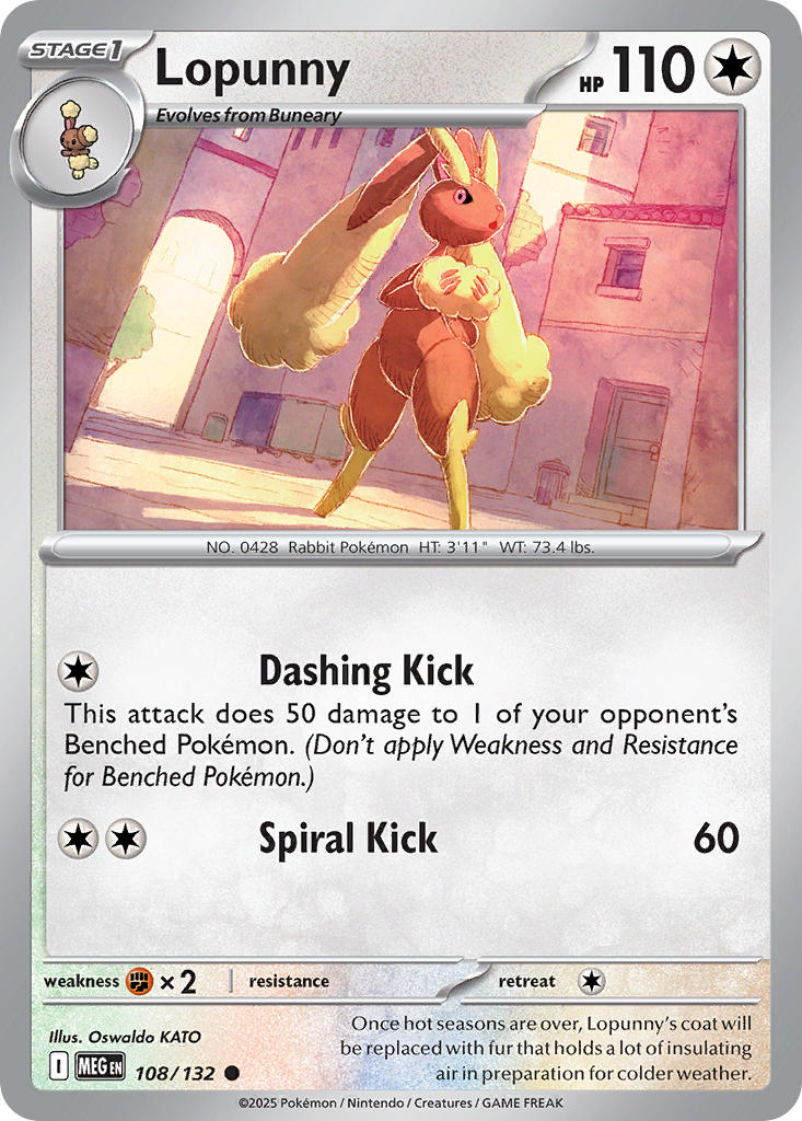108/132 Lopunny - MEGA EVOLUTION: BASE SET - Pokemon Single Card