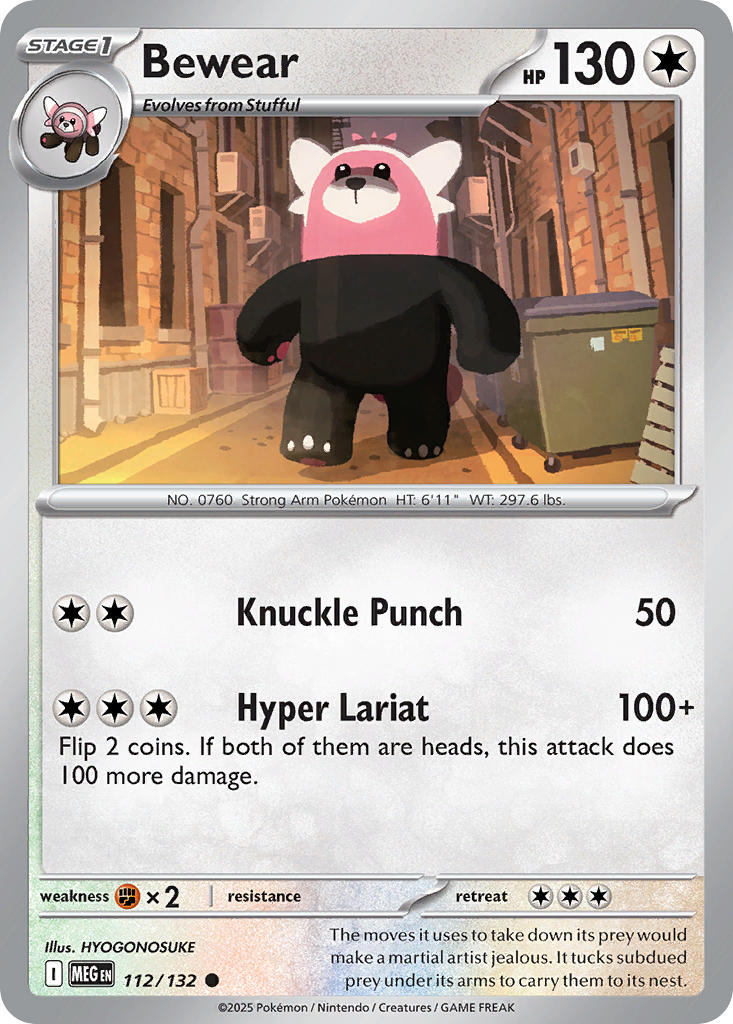 112/132 Bewear - MEGA EVOLUTION: BASE SET - Pokemon Single Card