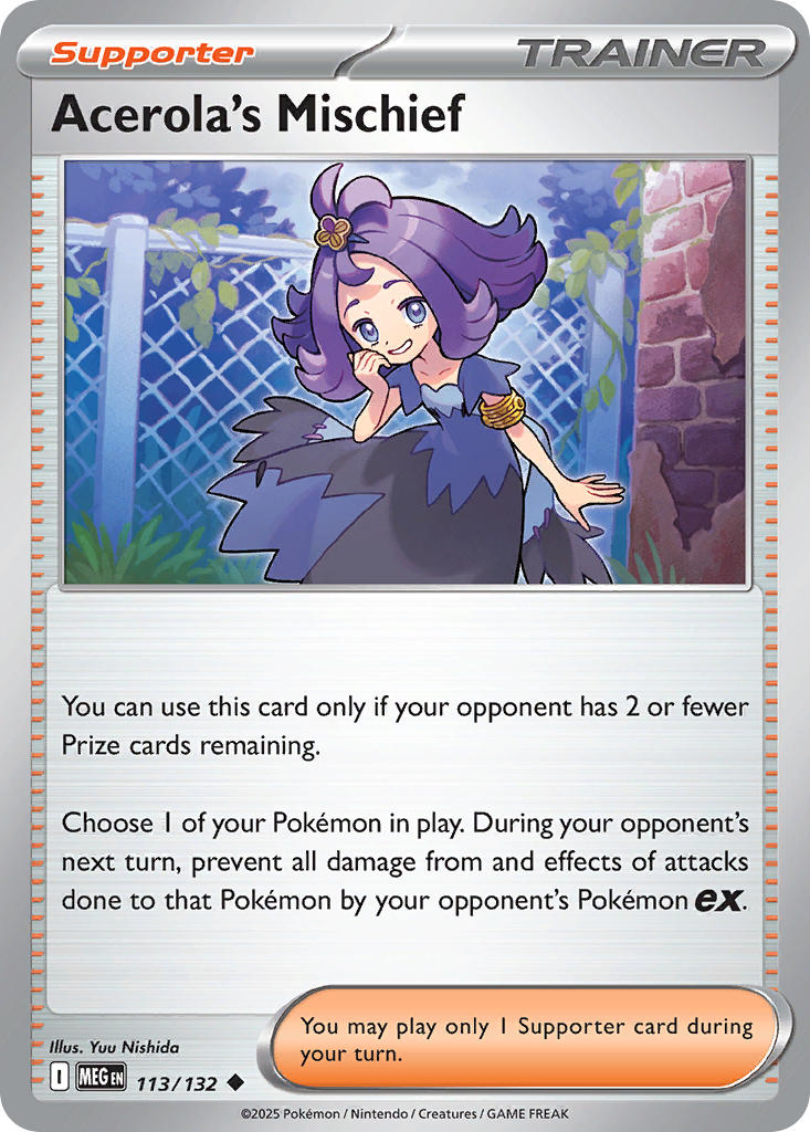 113/132 Acerola's Mischief - MEGA EVOLUTION: BASE SET - Pokemon Single Card
