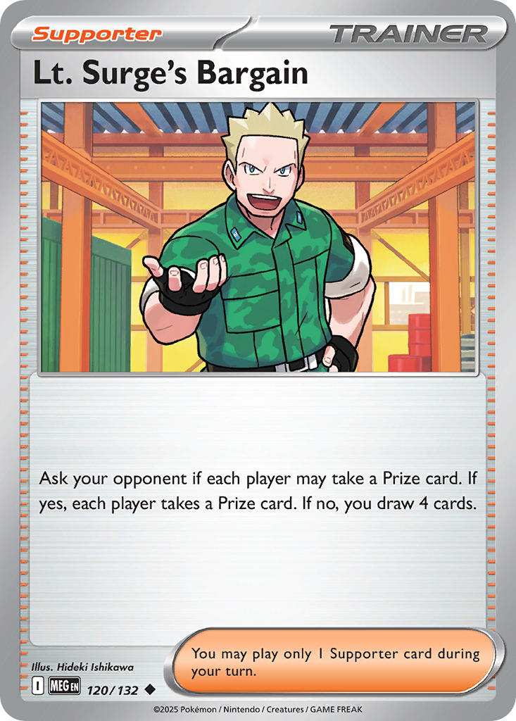 120/132 Lt. Surge's Bargain - MEGA EVOLUTION: BASE SET - Pokemon Single Card