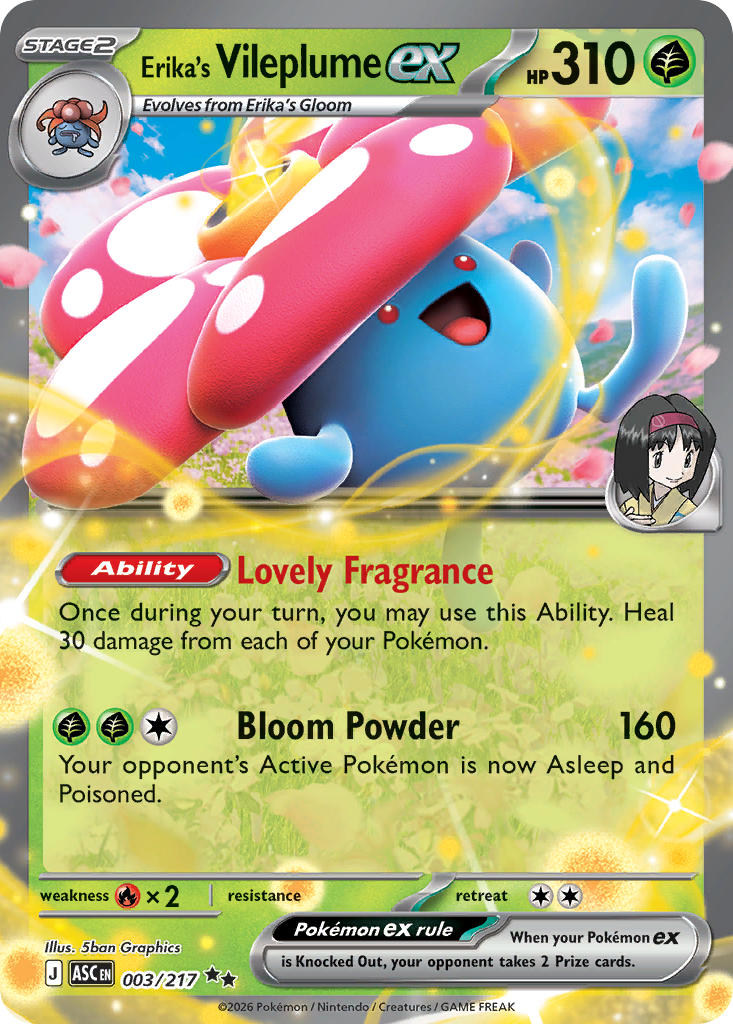 Erika's Vileplume ex 003/217 - POKEMON MEGA EVOLUTION: ASCENDED HEROES