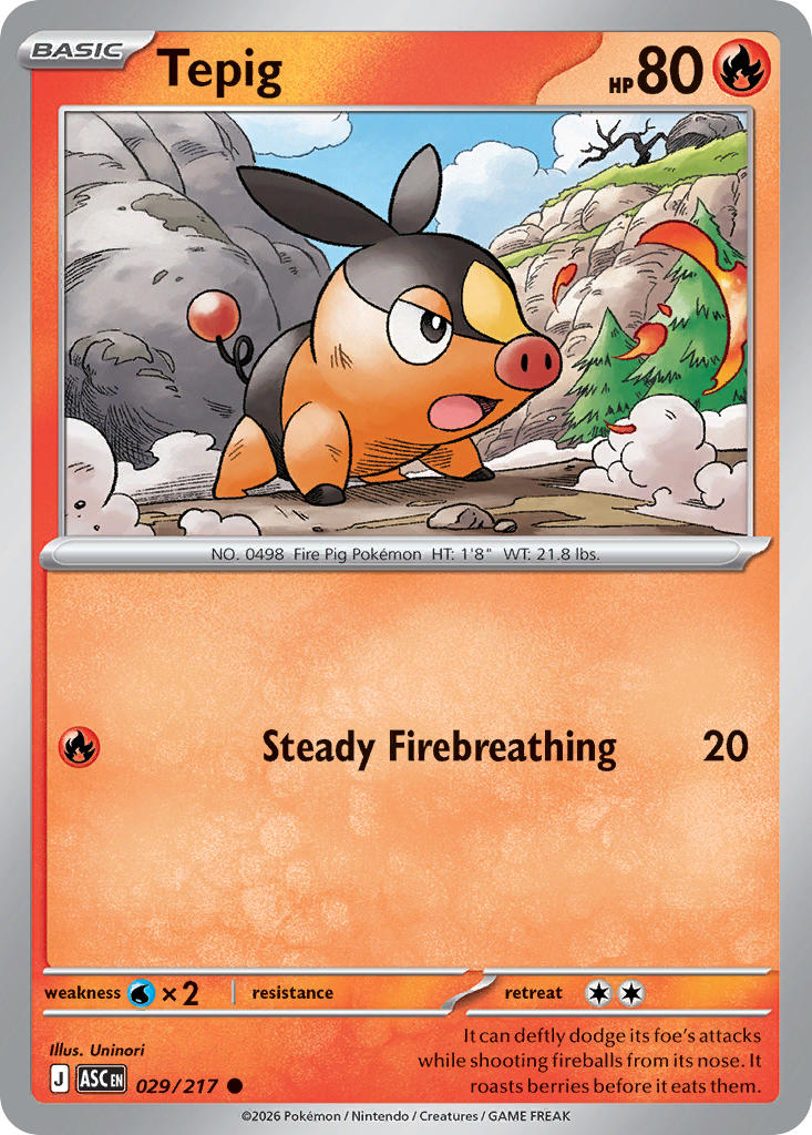 Tepig 029/217 - POKEMON MEGA EVOLUTION: ASCENDED HEROES