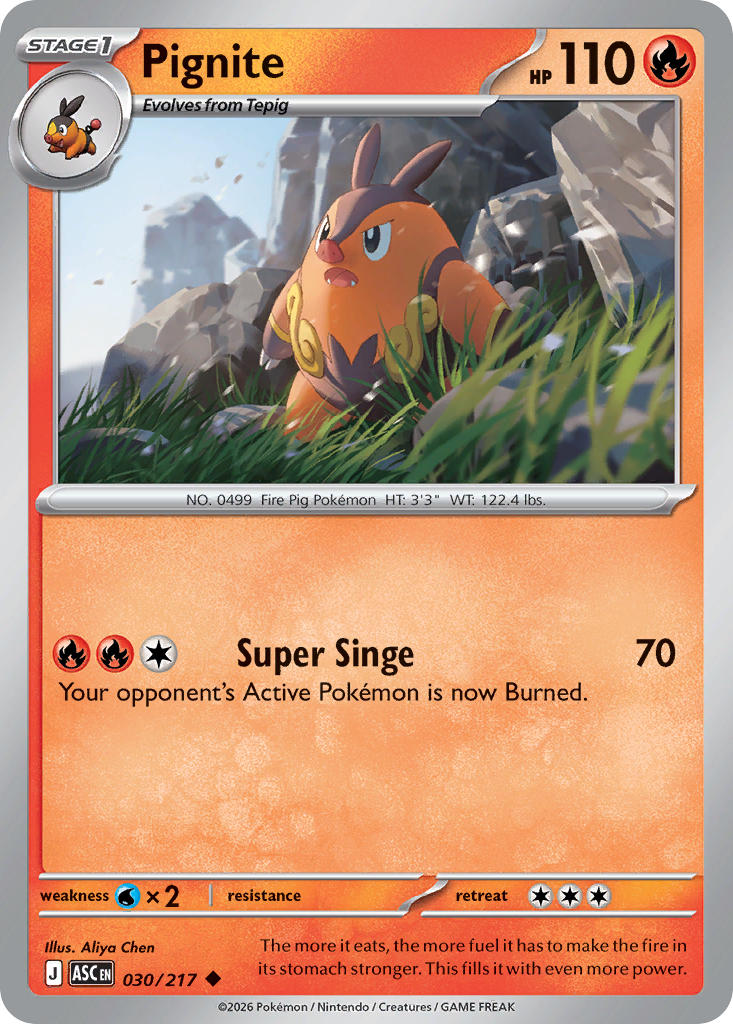 Pignite 030/217 - POKEMON MEGA EVOLUTION: ASCENDED HEROES