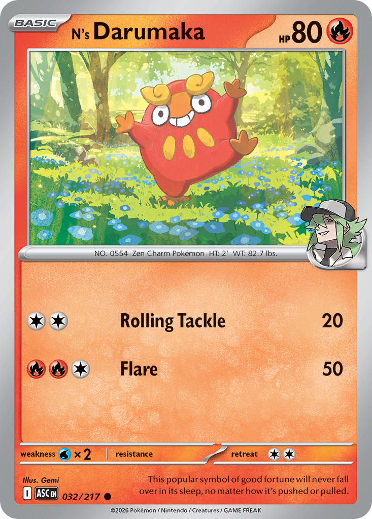 N's Darumaka 032/217 - POKEMON MEGA EVOLUTION: ASCENDED HEROES