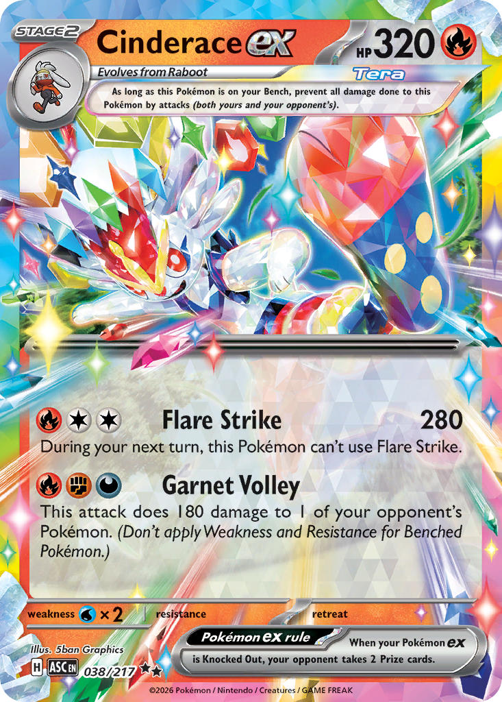Cinderace ex 038/217 - POKEMON MEGA EVOLUTION: ASCENDED HEROES