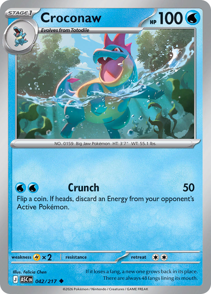 Croconaw 042/217 - POKEMON MEGA EVOLUTION: ASCENDED HEROES