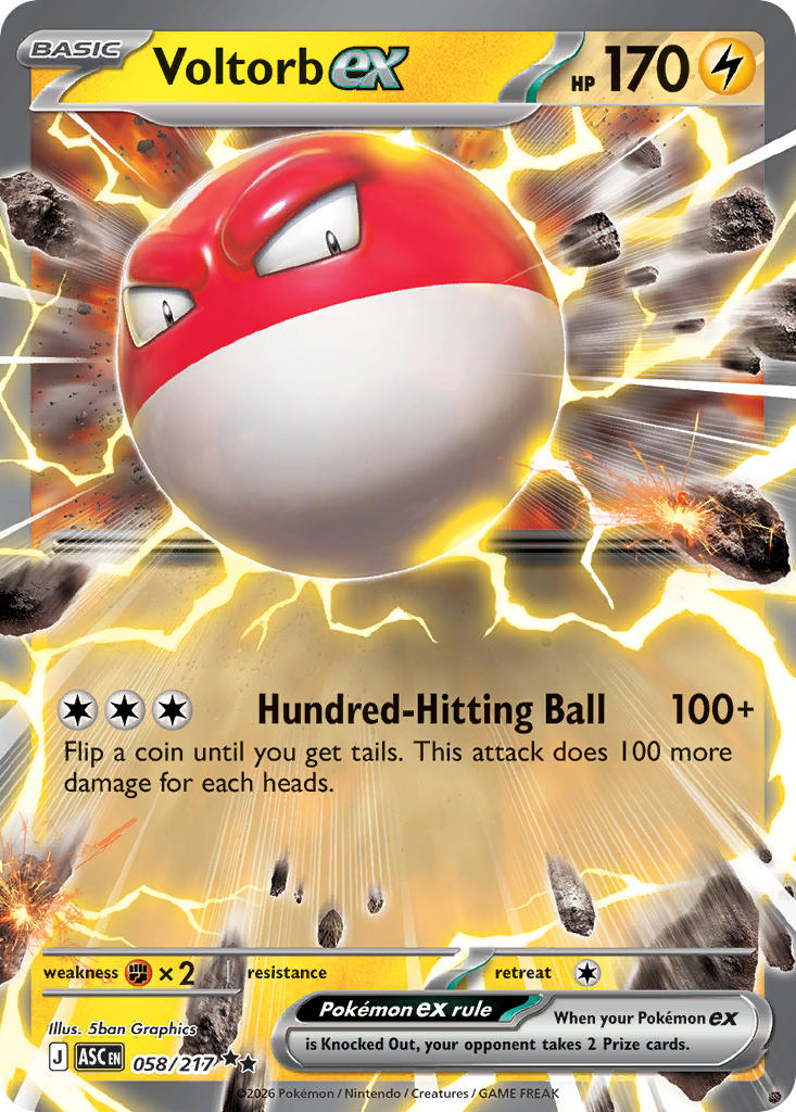 Voltorb ex 058/217 - POKEMON MEGA EVOLUTION: ASCENDED HEROES