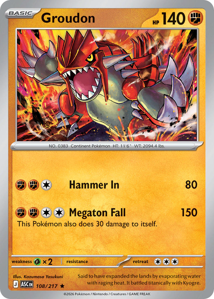 Groundon 108/217 - POKEMON MEGA EVOLUTION: ASCENDED HEROES