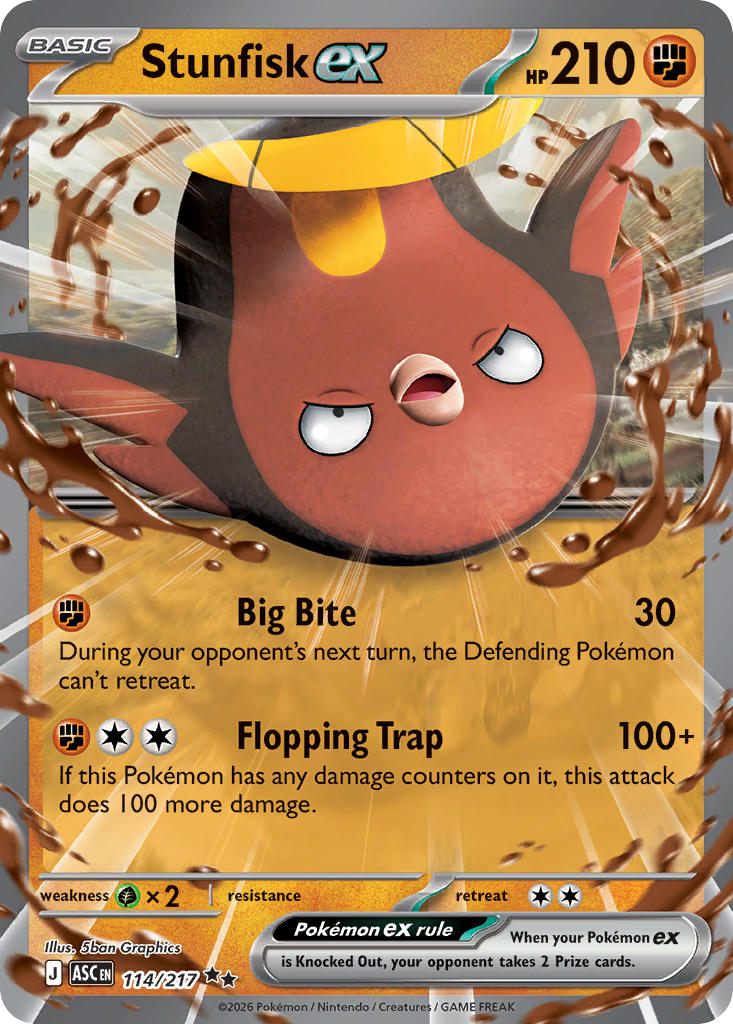 Stunfisk ex 114/217 - POKEMON MEGA EVOLUTION: ASCENDED HEROES