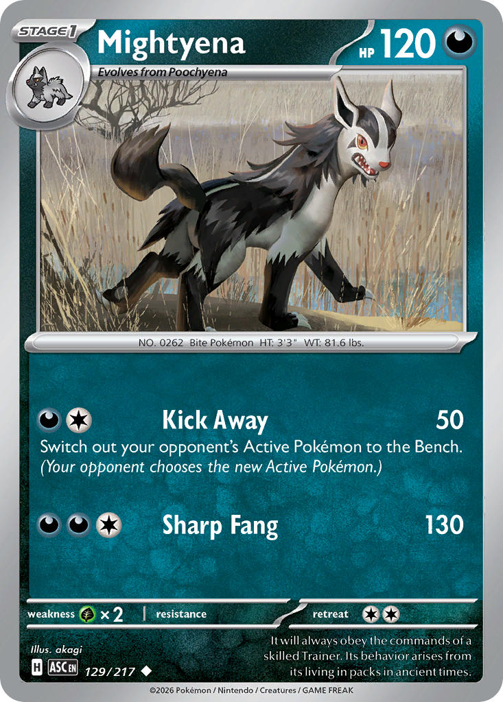 Mightyena 129/217 - POKEMON MEGA EVOLUTION: ASCENDED HEROES
