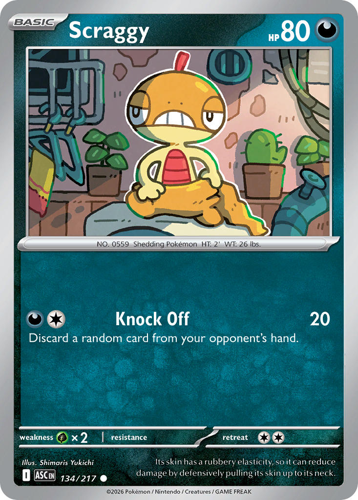 Scraggy 134/217 - POKEMON MEGA EVOLUTION: ASCENDED HEROES