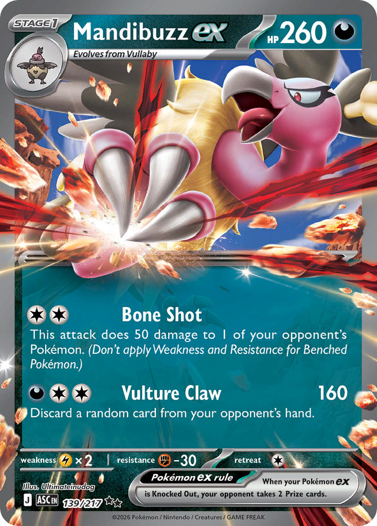 Mandibuzz ex 139/217 - POKEMON MEGA EVOLUTION: ASCENDED HEROES