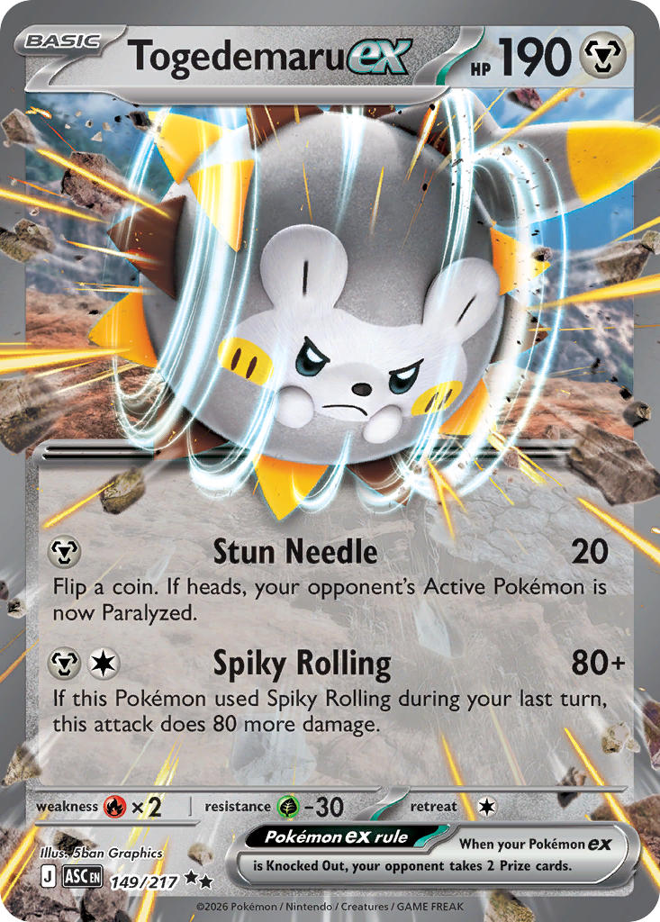 Togedemaru ex 149/217 - POKEMON MEGA EVOLUTION: ASCENDED HEROES