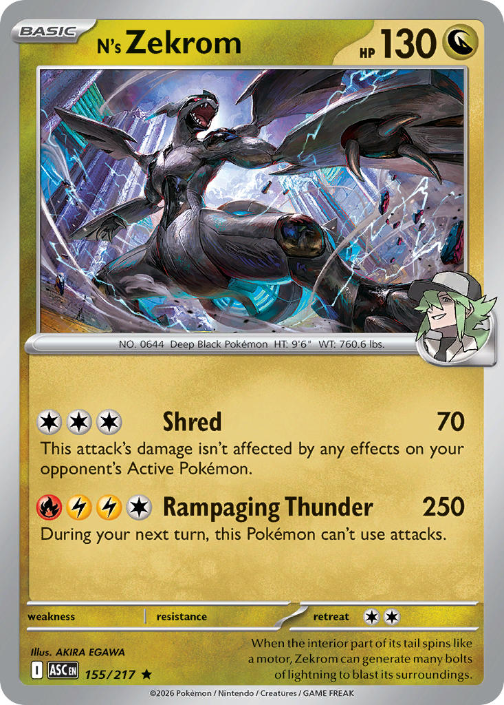 N's Zekrom 155/217 - POKEMON MEGA EVOLUTION: ASCENDED HEROES