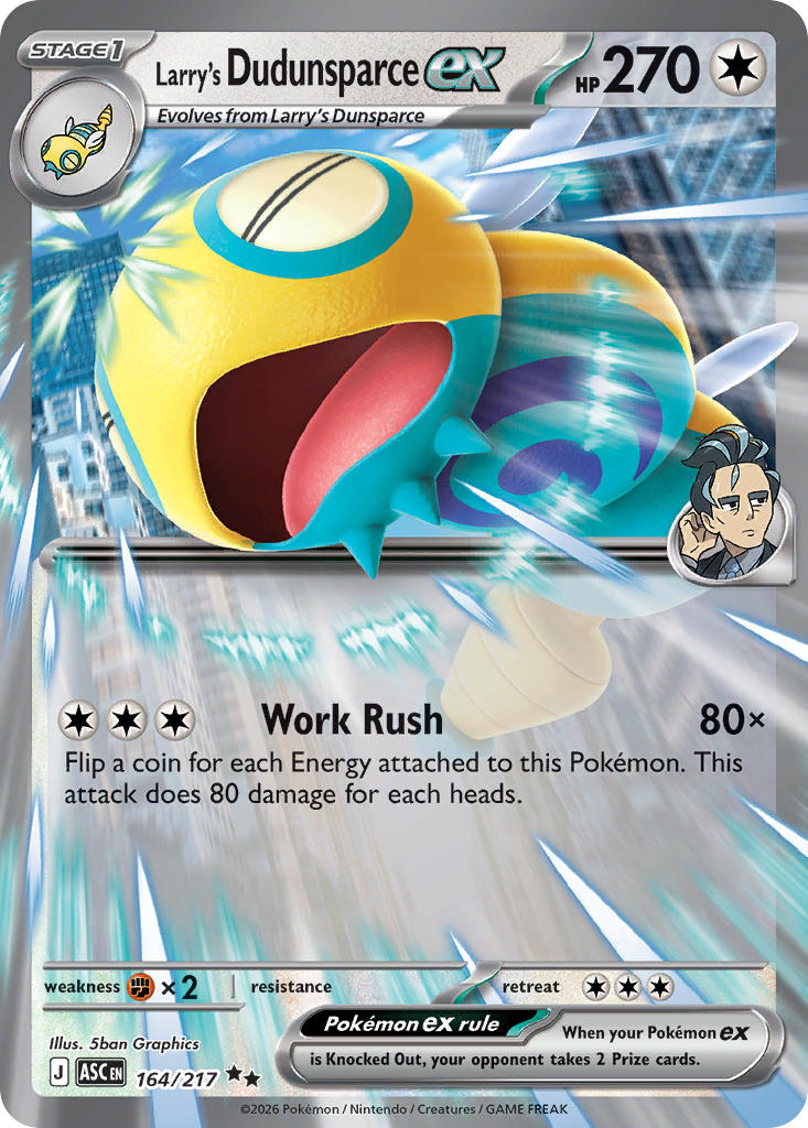 Larry's Dudunsparce ex 164/217 - POKEMON MEGA EVOLUTION: ASCENDED HEROES