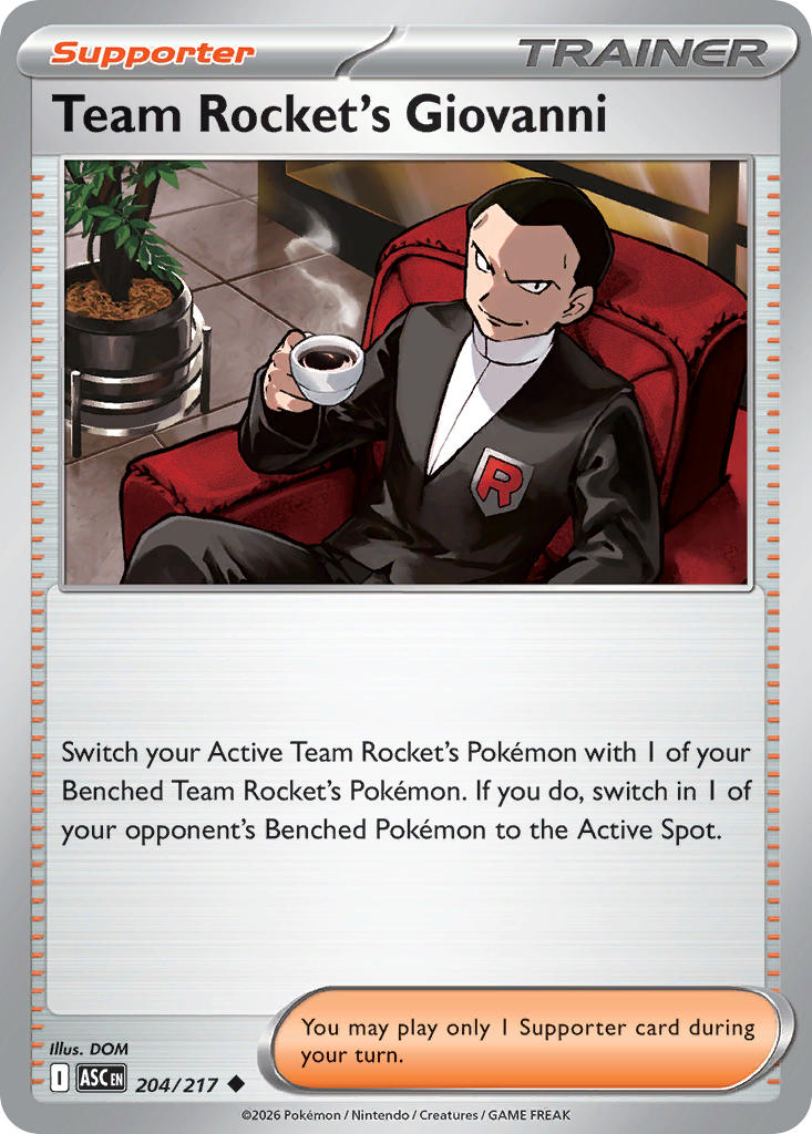Team Rocket's Giovanni 204/217 - POKEMON MEGA EVOLUTION: ASCENDED HEROES
