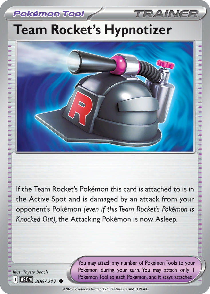 Team Rocket's Hypnotizer 206/217 - POKEMON MEGA EVOLUTION: ASCENDED HEROES