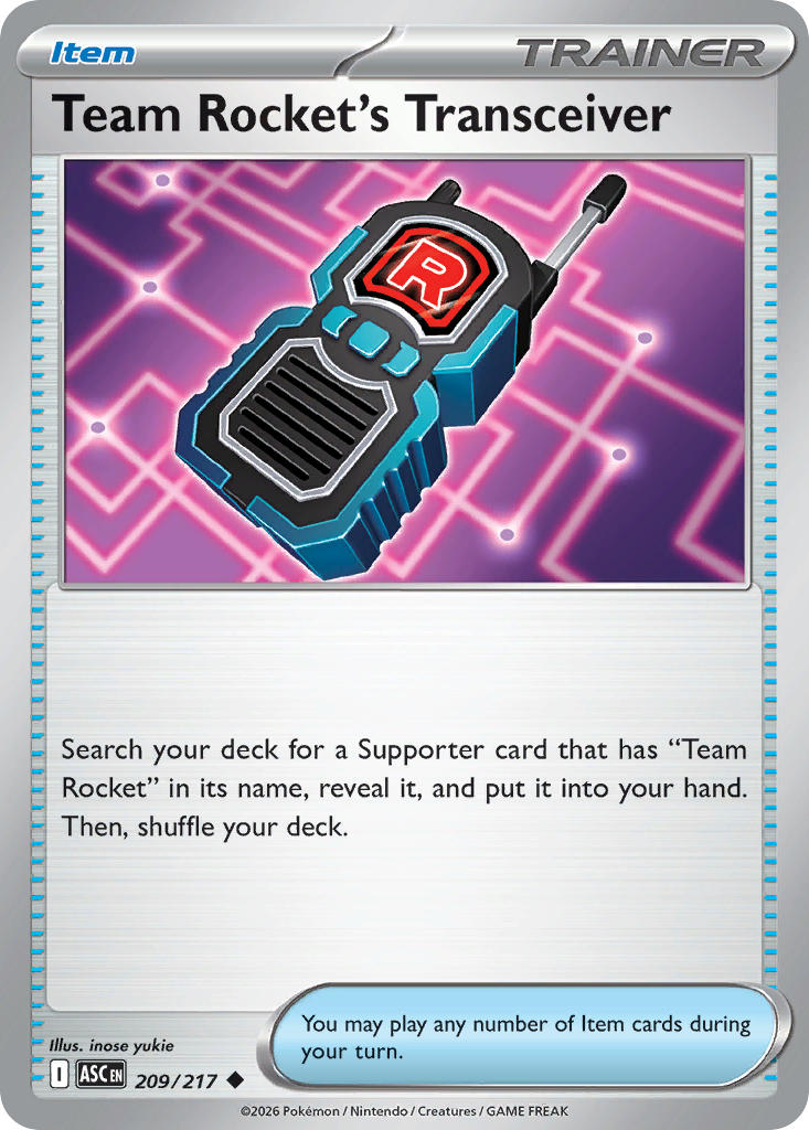 Team Rocket's Transceiver 209/217 - POKEMON MEGA EVOLUTION: ASCENDED HEROES