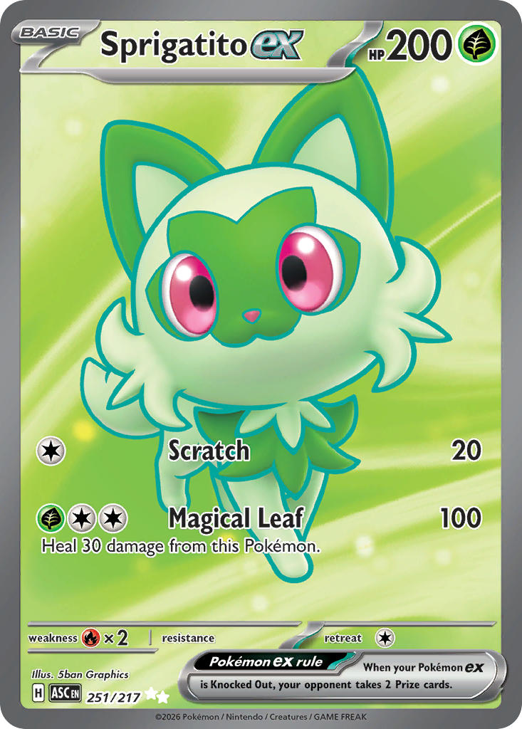 Sprigatito ex 251/217 - POKEMON MEGA EVOLUTION: ASCENDED HEROES - Pokemon Single Card