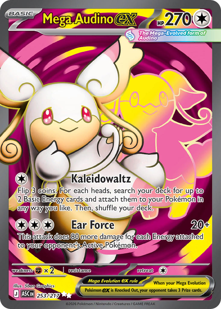 Mega Audino ex 253/217 - POKEMON MEGA EVOLUTION: ASCENDED HEROES - Pokemon Single Card