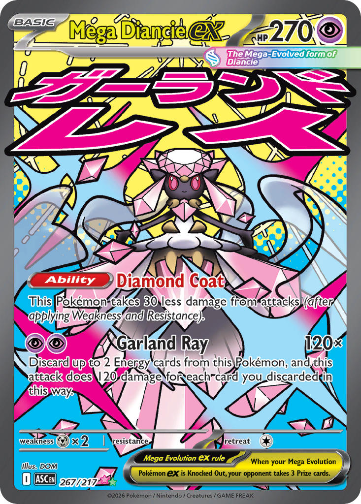 Mega Diancie ex 267/217 - POKEMON MEGA EVOLUTION: ASCENDED HEROES - Pokemon Single Card