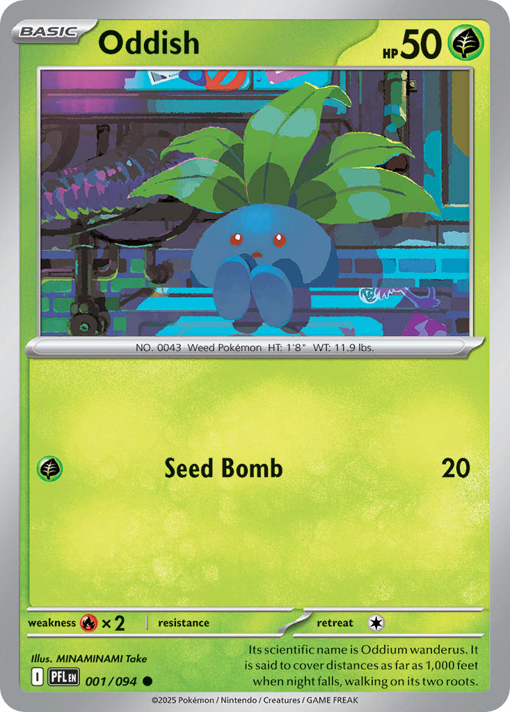 Oddish 001/094 - POKEMON MEGA EVOLUTION: PHANTASMAL FLAMES - Pokemon Single Card