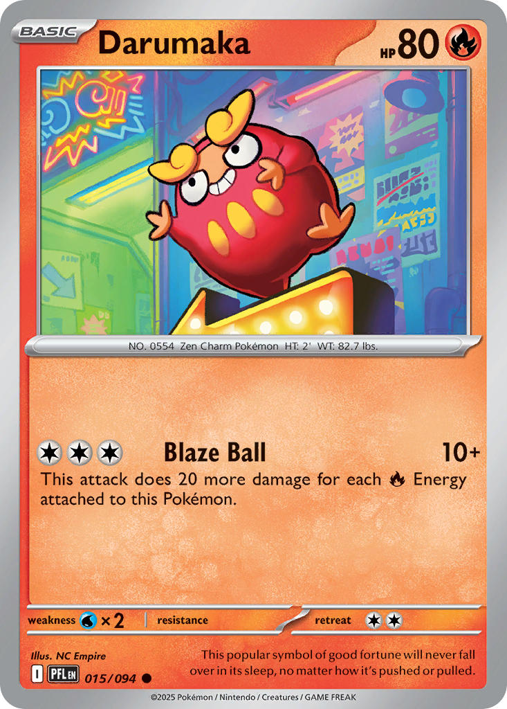 Darumaka 015/094 - POKEMON MEGA EVOLUTION: PHANTASMAL FLAMES - Pokemon Single Card