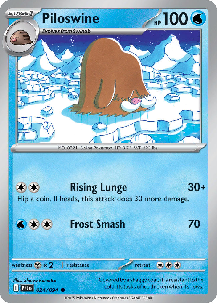 Piloswine 024/094 - POKEMON MEGA EVOLUTION: PHANTASMAL FLAMES - Pokemon Single Card