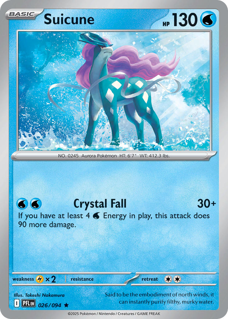Suicune 026/094 - POKEMON MEGA EVOLUTION: PHANTASMAL FLAMES - Pokemon Single Card