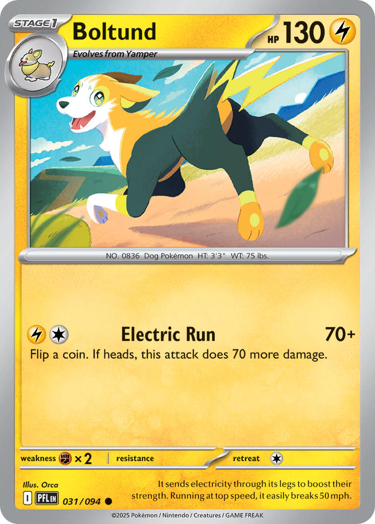 Boltund 031/094 - POKEMON MEGA EVOLUTION: PHANTASMAL FLAMES - Pokemon Single Card