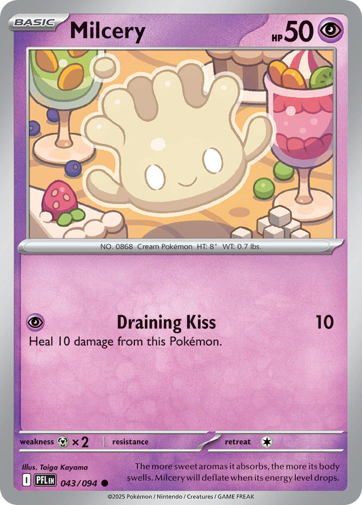 Milcery 043/094 - POKEMON MEGA EVOLUTION: PHANTASMAL FLAMES - Pokemon Single Card