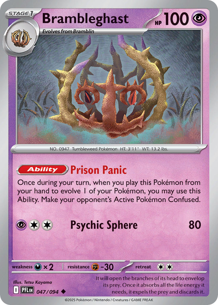 Brambleghast 047/094 - POKEMON MEGA EVOLUTION: PHANTASMAL FLAMES - Pokemon Single Card