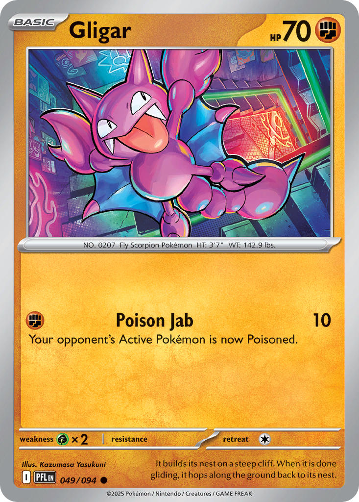 Gligar 049/094 - POKEMON MEGA EVOLUTION: PHANTASMAL FLAMES - Pokemon Single Card