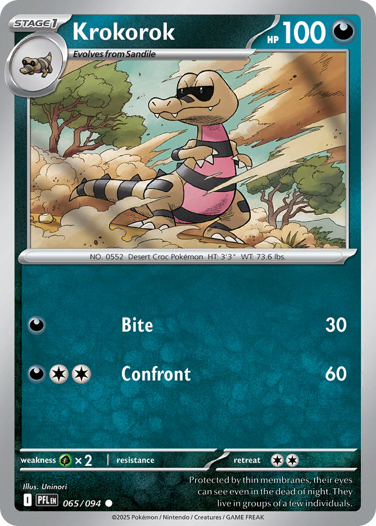 Krokorok 065/094 - POKEMON MEGA EVOLUTION: PHANTASMAL FLAMES - Pokemon Single Card