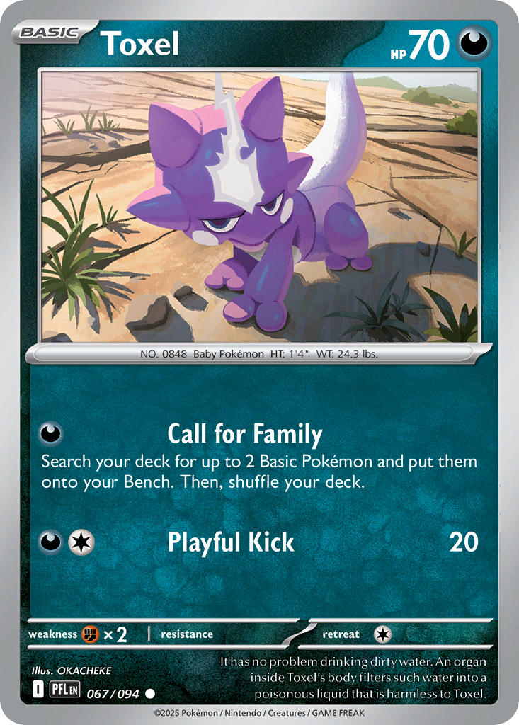 Toxel 067/094 - POKEMON MEGA EVOLUTION: PHANTASMAL FLAMES - Pokemon Single Card