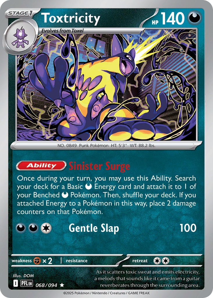 Toxtricity 068/094 - POKEMON MEGA EVOLUTION: PHANTASMAL FLAMES - Pokemon Single Card