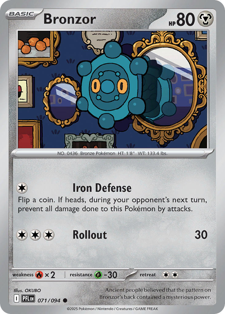 Bronzor 071/094 - POKEMON MEGA EVOLUTION: PHANTASMAL FLAMES - Pokemon Single Card