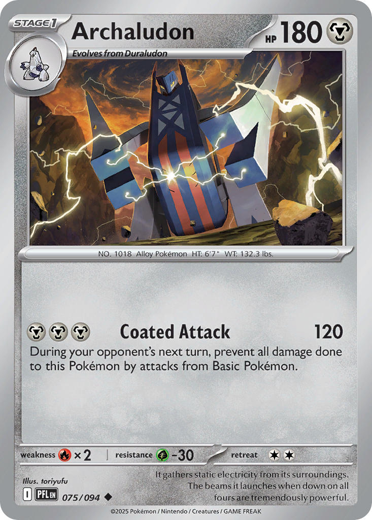 Archaludon 075/094 - POKEMON MEGA EVOLUTION: PHANTASMAL FLAMES - Pokemon Single Card
