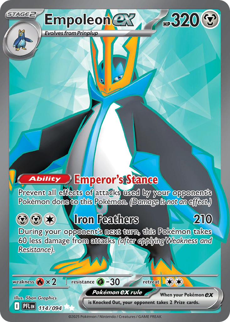 Empoleon ex 114/094 - POKEMON MEGA EVOLUTION: PHANTASMAL FLAMES - Pokemon Single Card