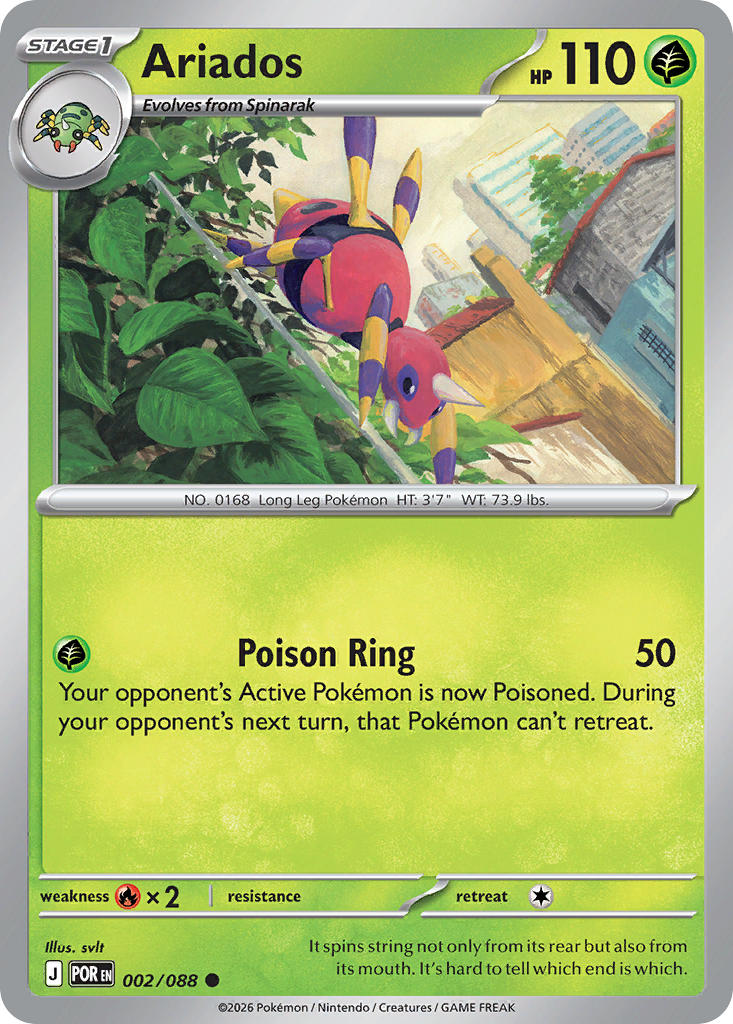 Ariados 002/088 - POKEMON MEGA EVOLUTION: PERFECT ORDER - Pokemon Single Card