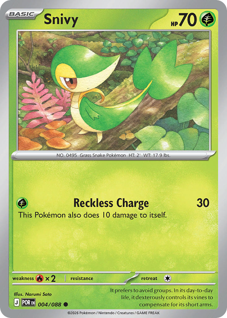 Snivy 004/088 - POKEMON MEGA EVOLUTION: PERFECT ORDER - Pokemon Single Card