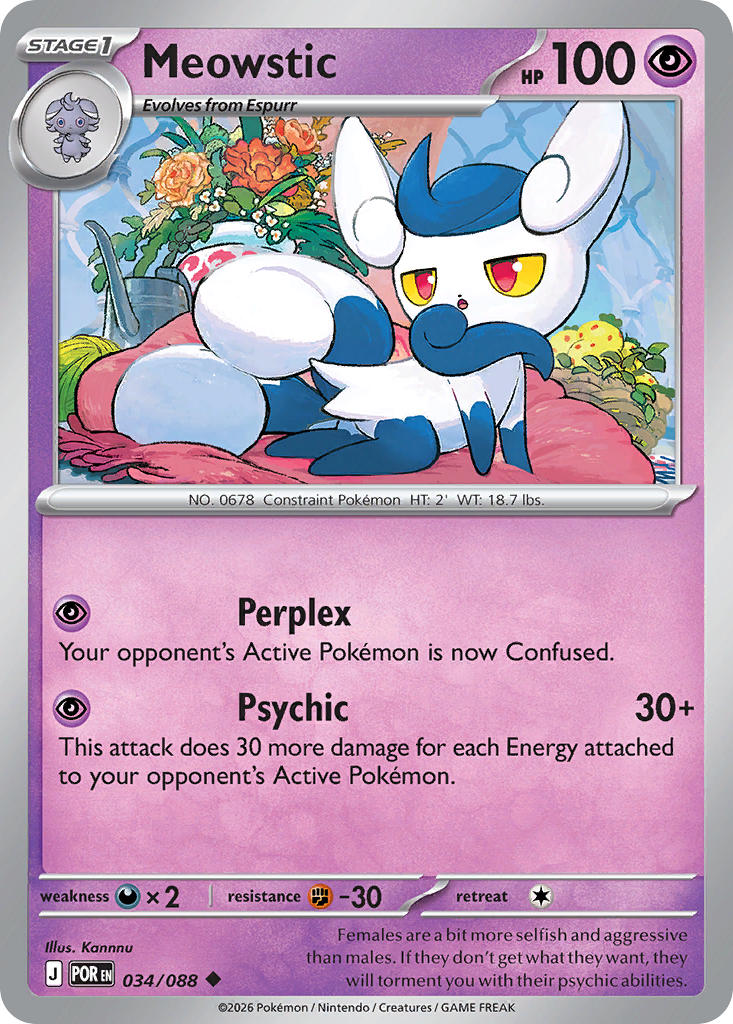 Meowstic 034/088 - POKEMON MEGA EVOLUTION: PERFECT ORDER - Pokemon Single Card